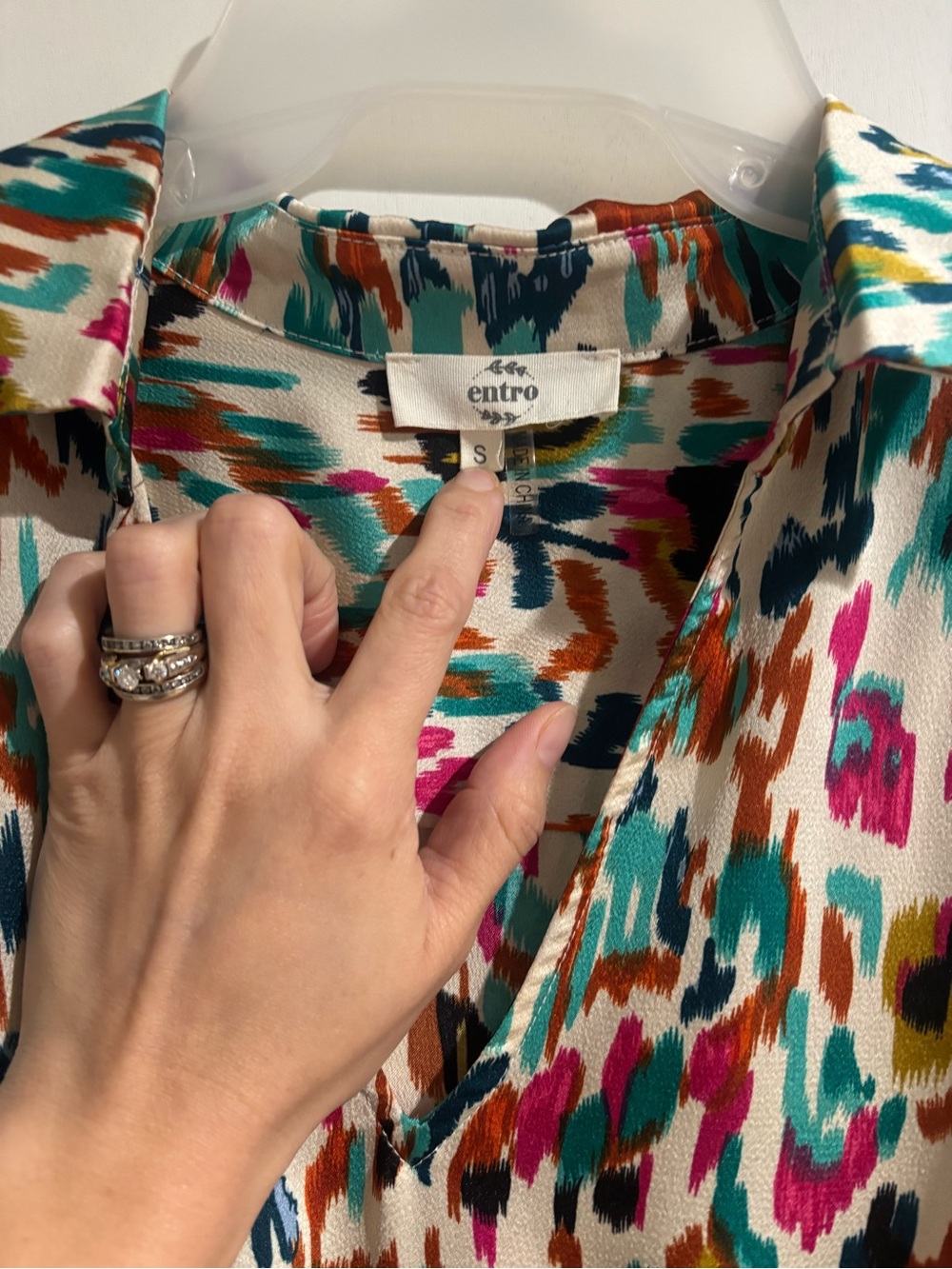 entro Cream Maxi Dress with Multicolor Print (Teal, Pink, Mustard, Brown, Navy) - Picture 2 of 4